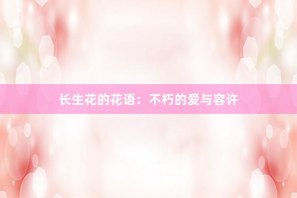 长生花的花语：不朽的爱与容许